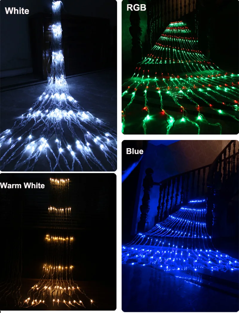 3X3 м 320 светодиодный фонарь-водопад занавеска сосулька гирлянда метеоритный