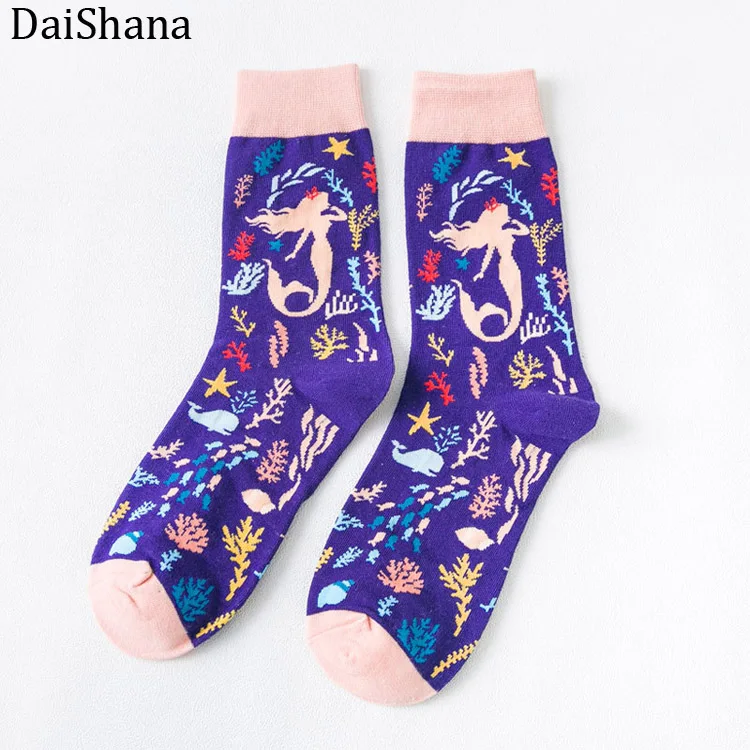ZB0922 DaiShana калейдоскоп и подводный мир унисекс для женщин Мода фиксированная передача скейтборд, уличная мода молодой стиль крутой носок Mujer - Цвет: ZB0922