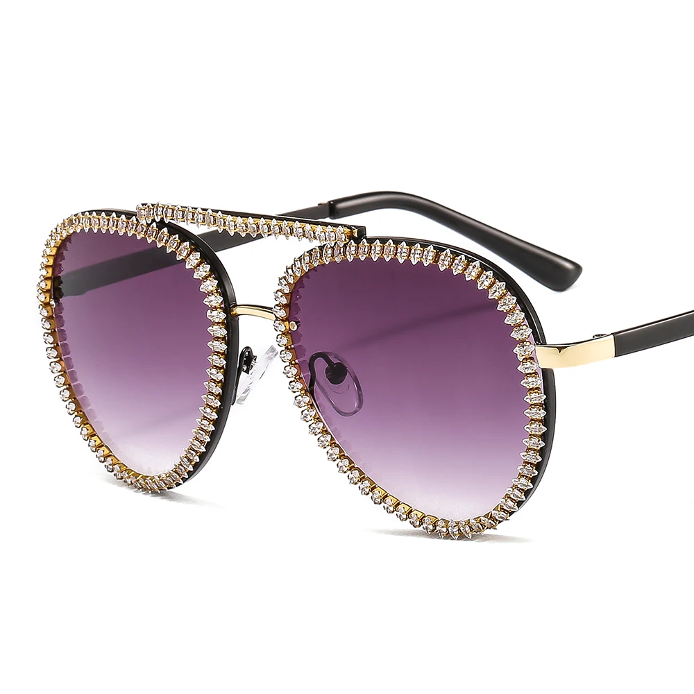 Роскошные прозрачные стразы Солнцезащитные очки женские модные декоративные