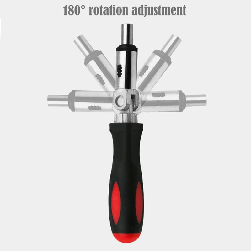 

180 Degree Multifunction Ratchet Screwdriver 1/4 Inch Inside Hexagon Adjustable Angle Mini Rapid Ratchet Screwdriver