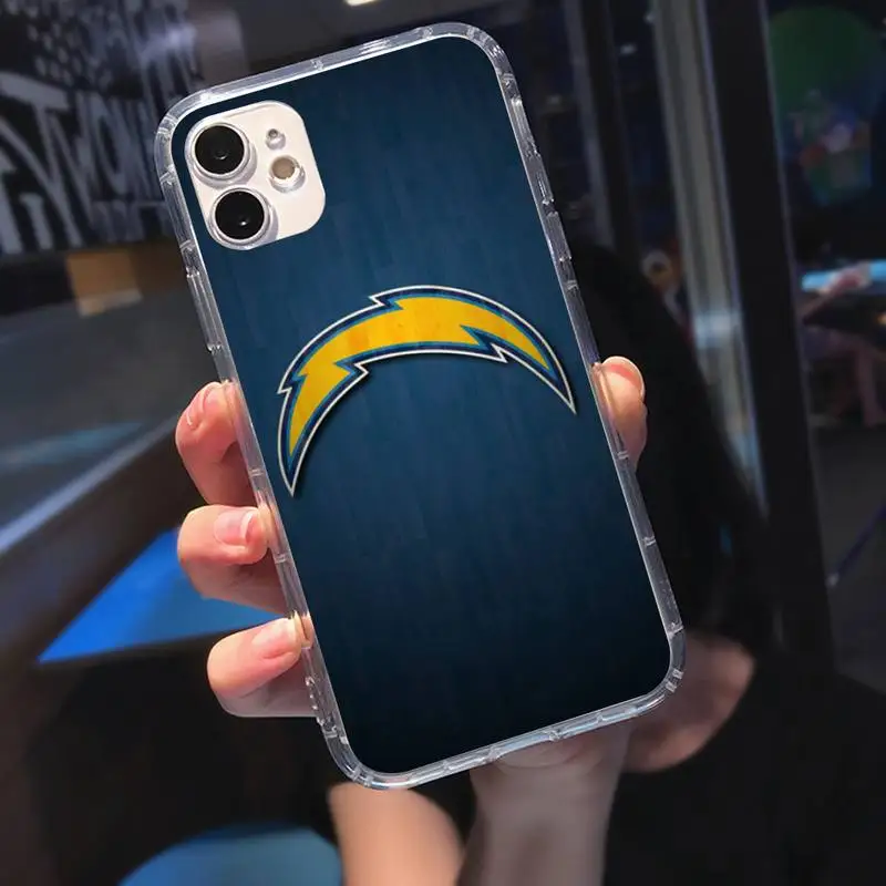 

S-San Diego Chargers Soft Phone Case Transparent Case For Iphone 6 6s 7 8 Plus XR X XS 11 12 Pro Max