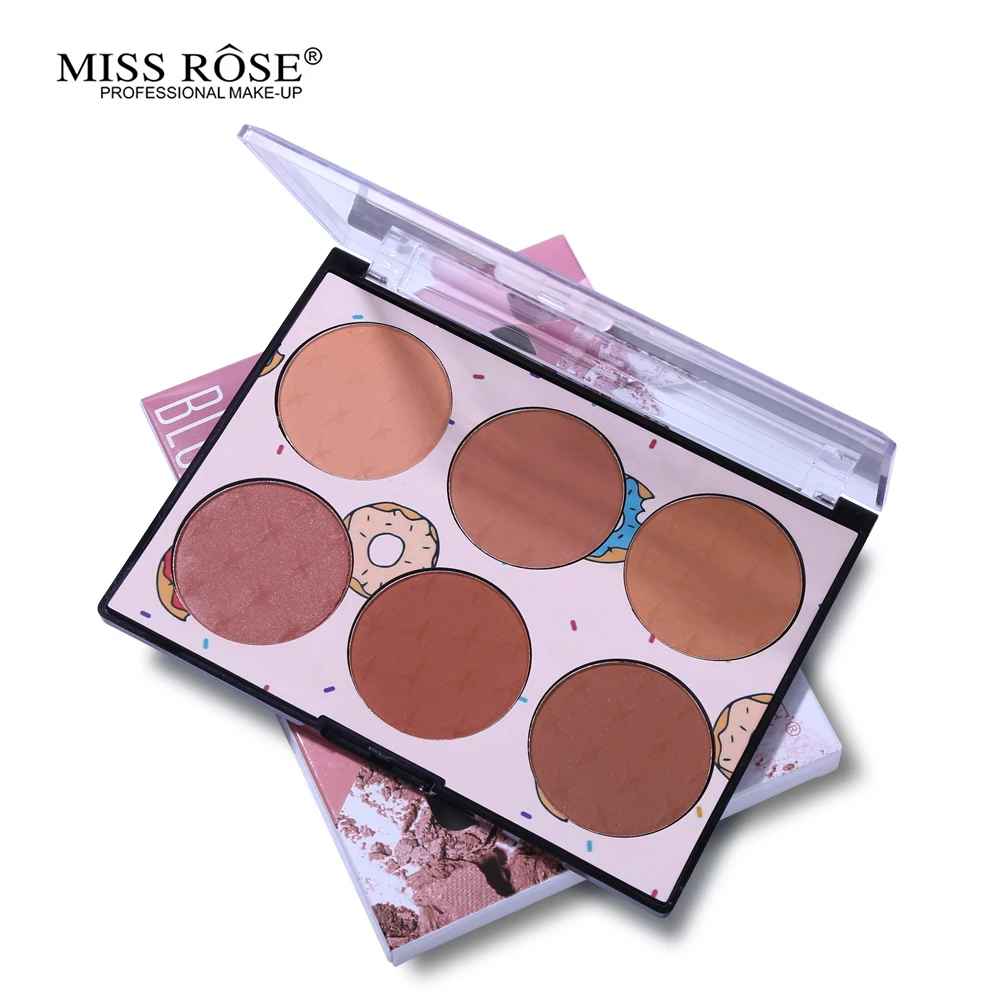 Минеральные румяна Miss Rose 6 цветов палитра для макияжа пудра лица Сказочная