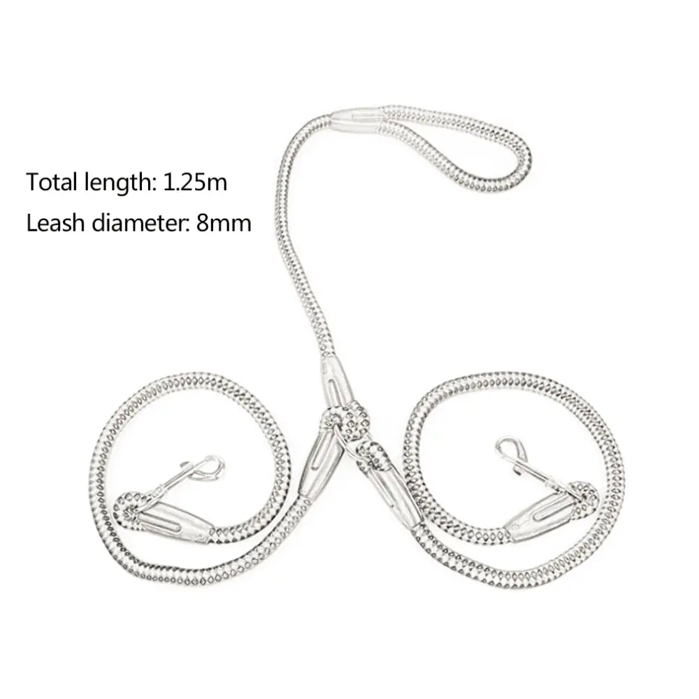 

Nylon Ribbon Double Dog Leash One Drag Braided Tangle For Walking Training Adjustable Size Pet Leads Belt Safety Traction Rope