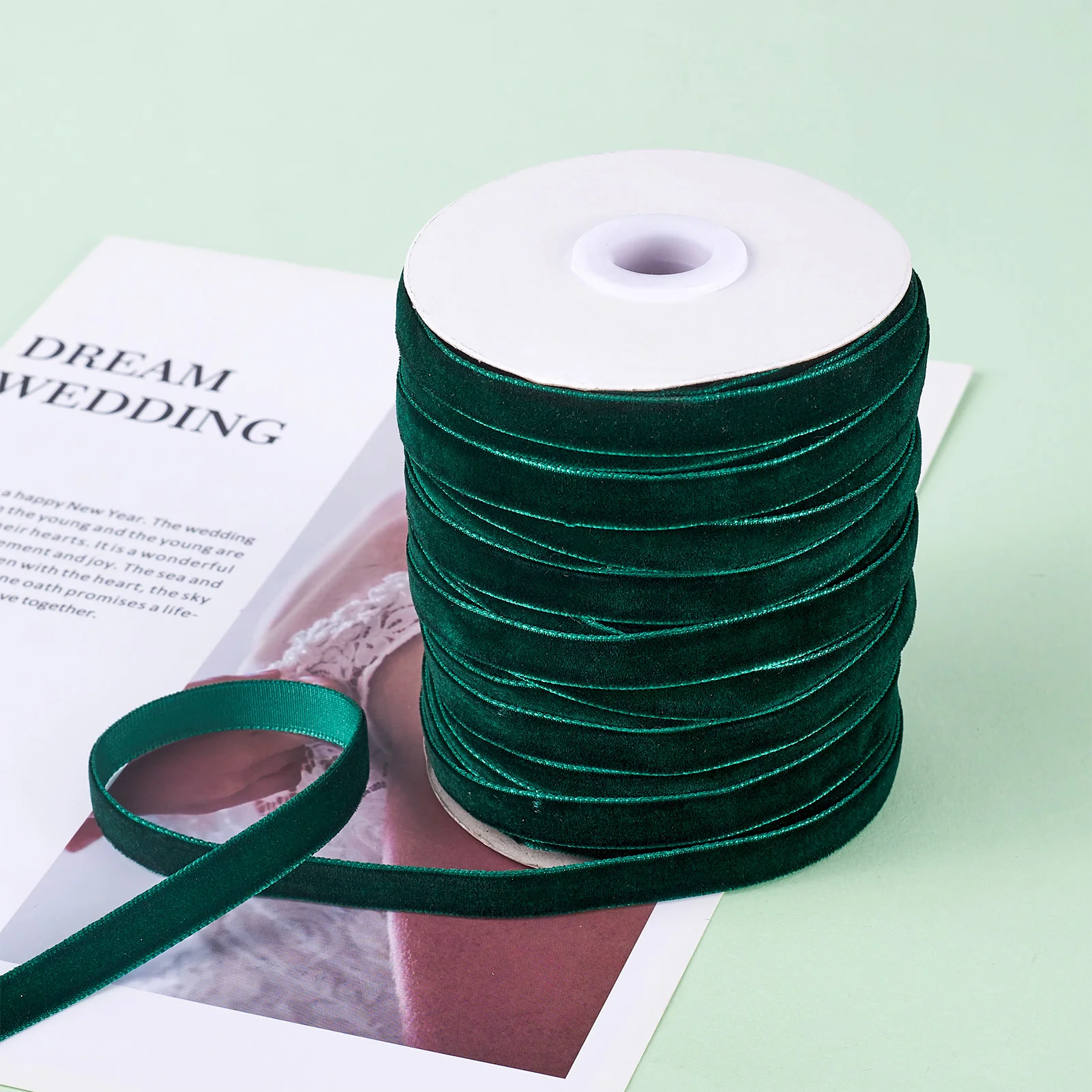 

50yards/roll Single Face Velvet Ribbon For Wedding Party Decoration Handmade Gift Wrapping Hair Bowknot Jewelry DIY Wrap Ribbons