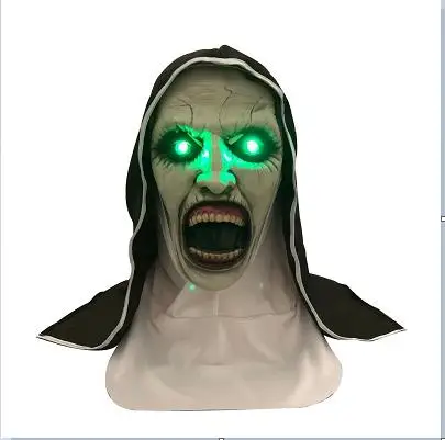 Светодиодный ужасная маска монахини страшные косплей женские призрачные