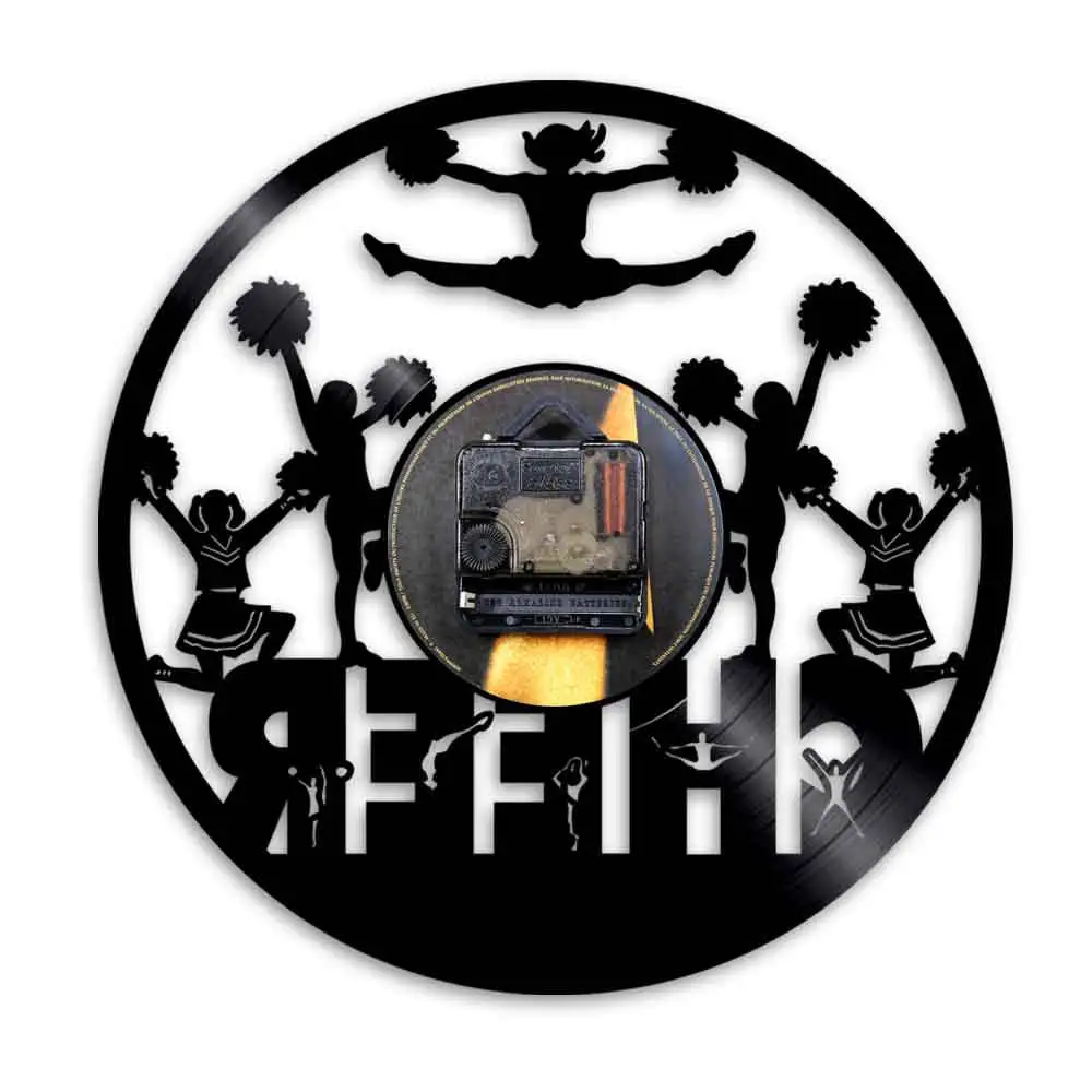 Настенные часы черлидеев силуэта настенные для домашнего декора болельщиков