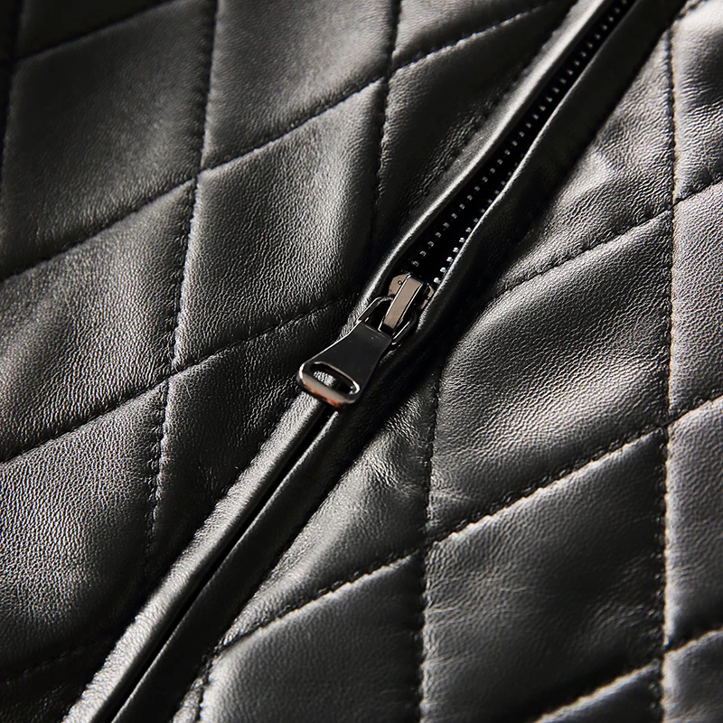 Женская кожаная куртка из натуральной кожи модная байкерская овчины в Корейском