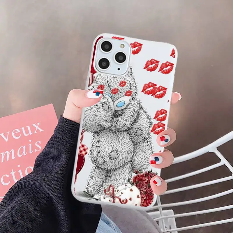 

Tatty Teddy bear Cute Phone Case Candy Color for iPhone 6 7 8 11 12 s mini pro X XS XR MAX Plus