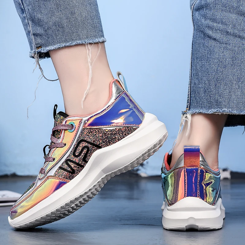 Туфли женские с круглым носком удобные кроссовки для бега на платформе дышащие