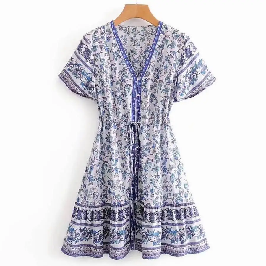 

Женское платье с коротким рукавом, V-образным вырезом