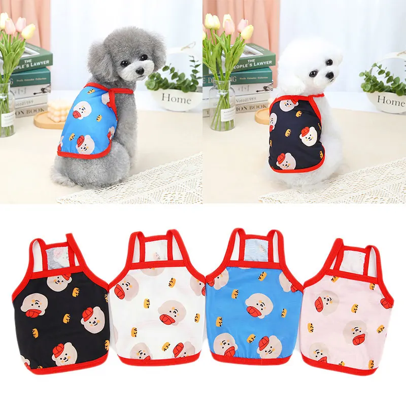 

Summer Cute Red Riding Hood Bear Sling For Dog Vest Sleeveless Two Legged Clothes Pet Clothing Sling Dog Vest Funny Puppy Shirt