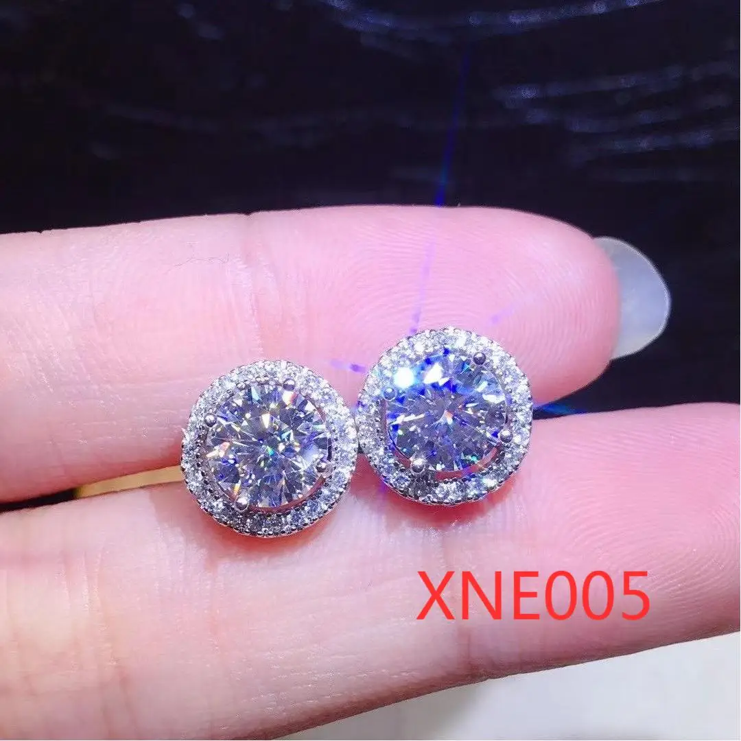 

XNE005 925 Sterling Silver earrings 0.5/1ct classic style diamond jewelry moissanite earrings wedding party Jewellery