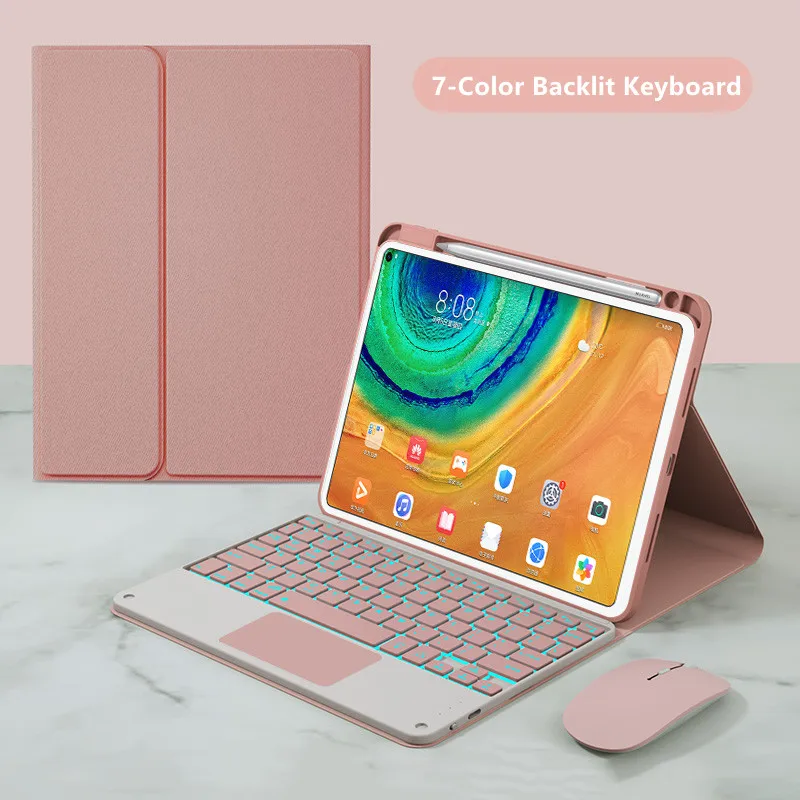 Чехол Funda для Huawei Matepad 10 4 клавиатура с подсветкой и тачпадом Teclado Для Honor Pad V6 чехол