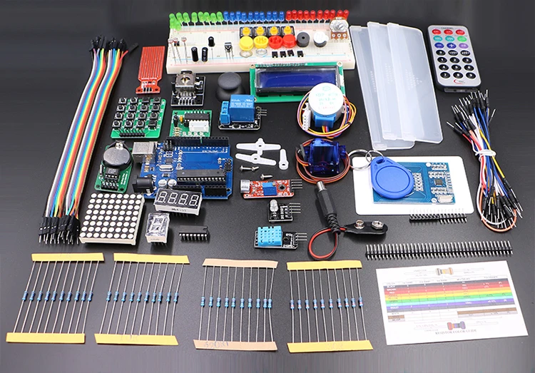 С розничной коробкой, набор для Arduino, стартовый набор, RFID, Обучающий набор, шаговый двигатель+ ULN2003,, 1 комплект