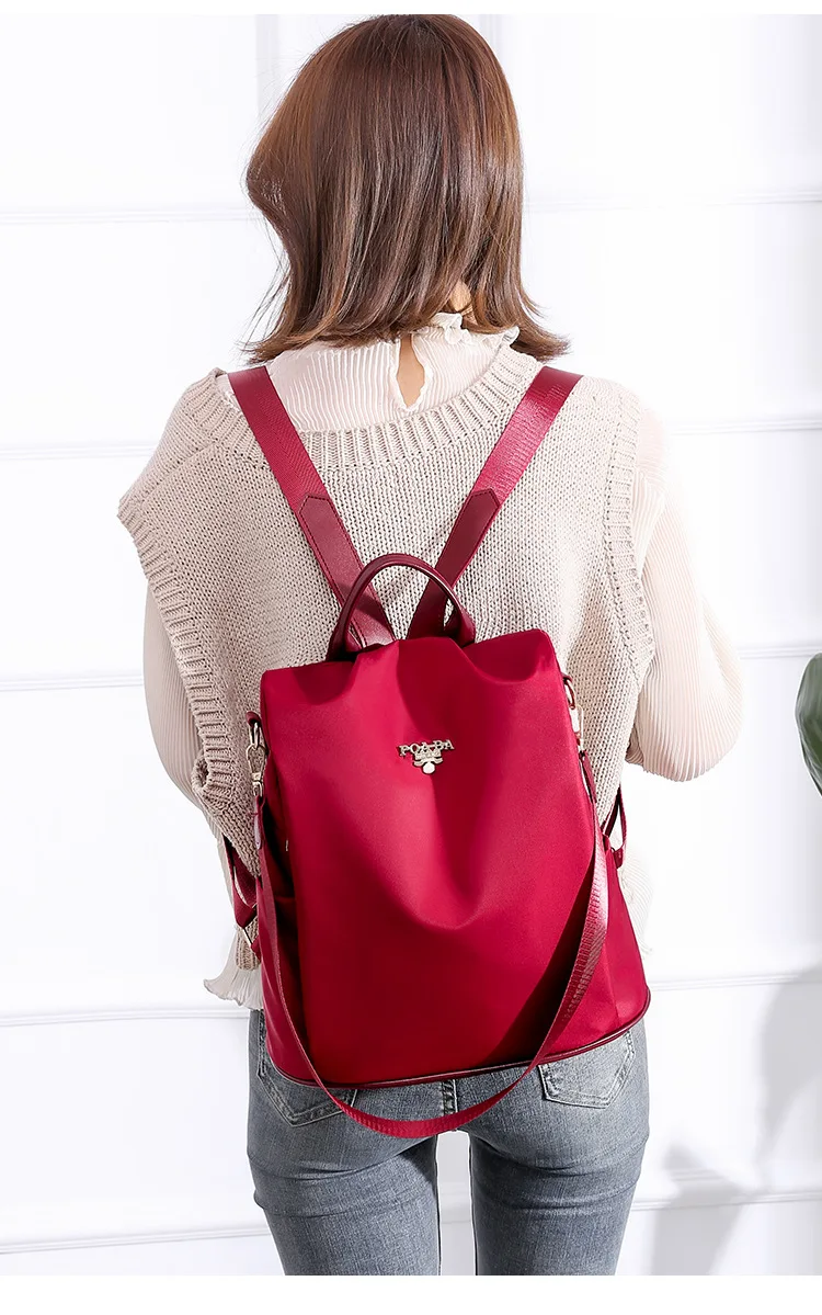 

Anti-theft Ladies Backpack Fashion Casual Three-purpose Oxford Cloth Women Backpack One Shoulder and Two Shoulders Backpack