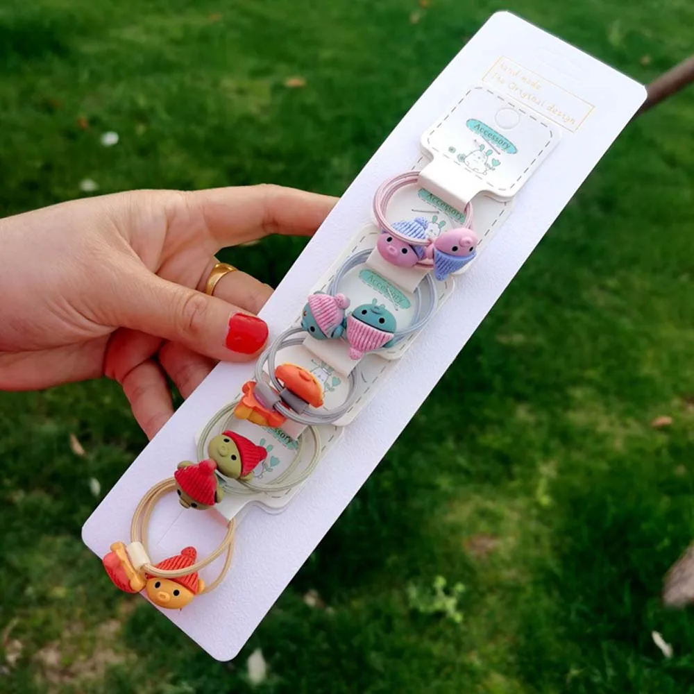 

1Set Korean Girls Cute Cartoon Animal Fruit Colorful Hairpins Children Sweet Rubber Band Headband Kids Fashion Hair Accessories