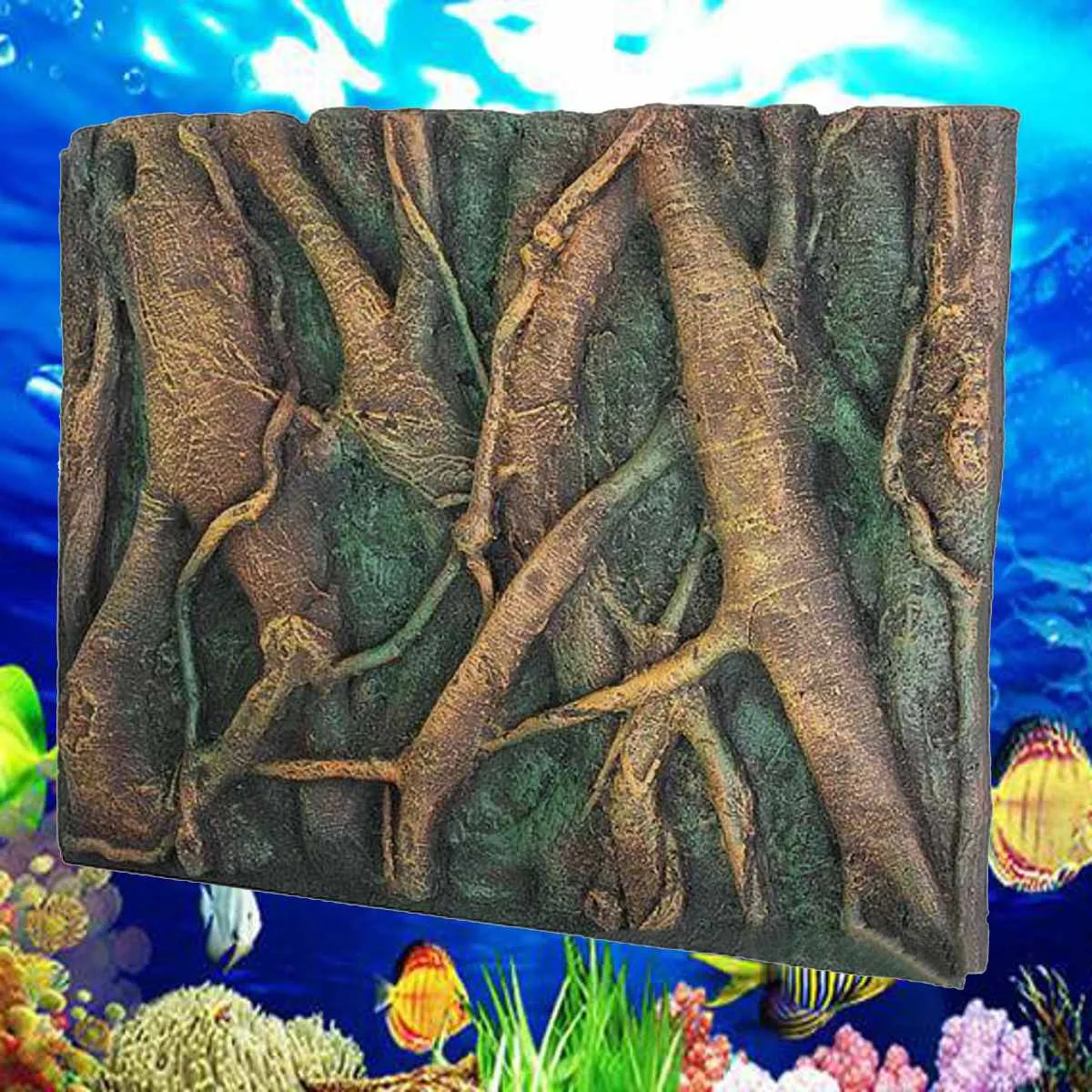 

3D Foam Rock Reptile Stone Aquarium Background Backdrop Fish Tank Board Decor Non-toxic PU Leather Foam For Reptiles 60X45X4cm