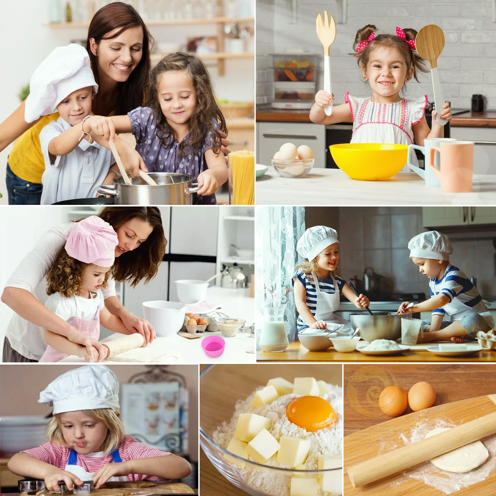 25Pcs Chef Set Kitchen Cooking and Baking Kit Food Cake Mold Tool Dress Up Role Play Toy Apron for Kids Gift Accessories | Игрушки и