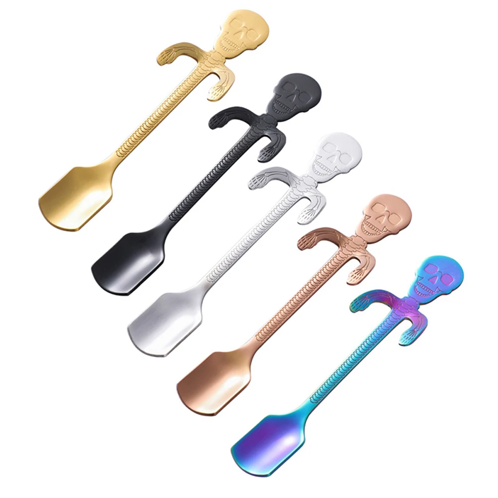 1 шт. нержавеющая сталь Череп котенок дизайн кофейная чайная мешалка десертный