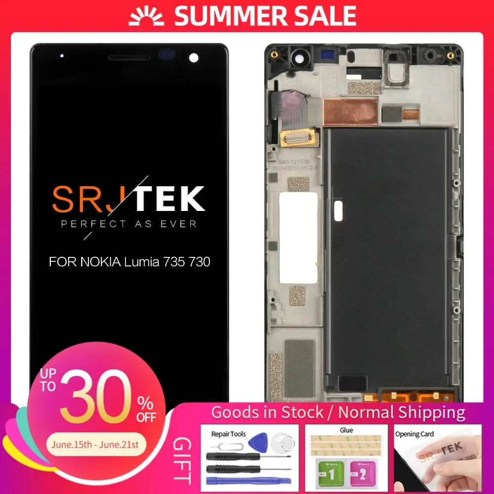 

Оригинальный 4,7 "oled-дисплей для NOKIA Lumia 735 730 ЖК-сенсорный экран дигитайзер с рамкой Замена для lumia 730 ЖК-RM-1038