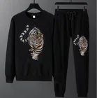 Повседневный мужской костюм, мужской спортивный костюм, спортивная одежда, мужской комплект из двух предметов, 2020 эластичный брендовый костюм для мужчин с бриллиантами и камнями