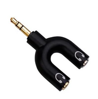 y dual audio splitter cable adapter convenient audio line 1 to 2 aux cable 3 5 mm earphone adapter 1 male for 2 female