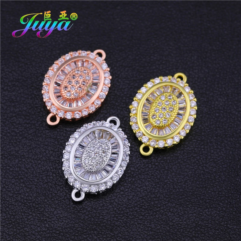 Juya DIY аксессуары для ювелирных изделий из кубического циркония коннекторы шармов