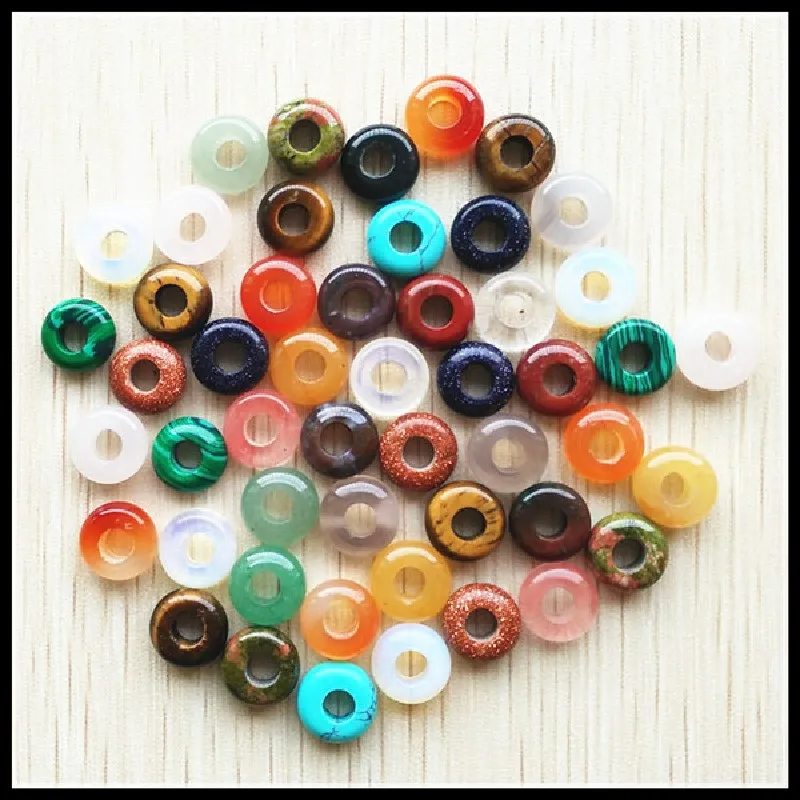 25 шт. высокого качества с натуральным камнем круглые амулеты большая дыра бусины