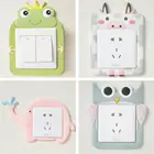 Милые Мультяшные наклейки на розетку, декоративные водонепроницаемые настенные Стикеры, светящиеся фотонаклейки, креативные переключатели