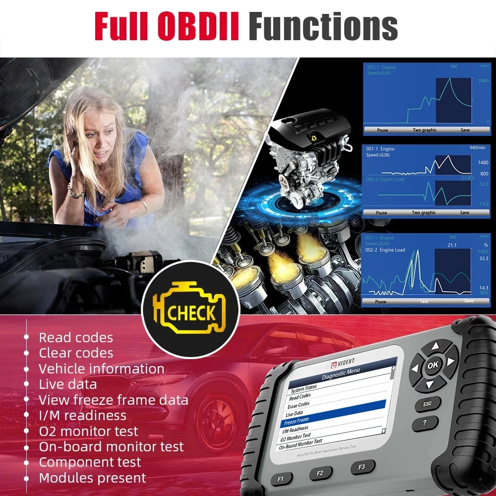Видент iAuto702 Pro 702Pro OBD2 диагностический инструмент ABS/СРС/SAS/TPMS/EPB/масляный