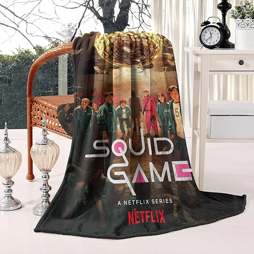 

Korean Drama Squid Game Blanket Warm Plush Adults and Children Flannel Light Soft Blanket Room Decoration Sofa Bed Throw Blanket