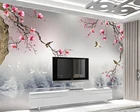 Пользовательские 3d фото обои Новый китайский стиль красивая Магнолия Цветок Птица фон стены гостиной спальни декоративные обои