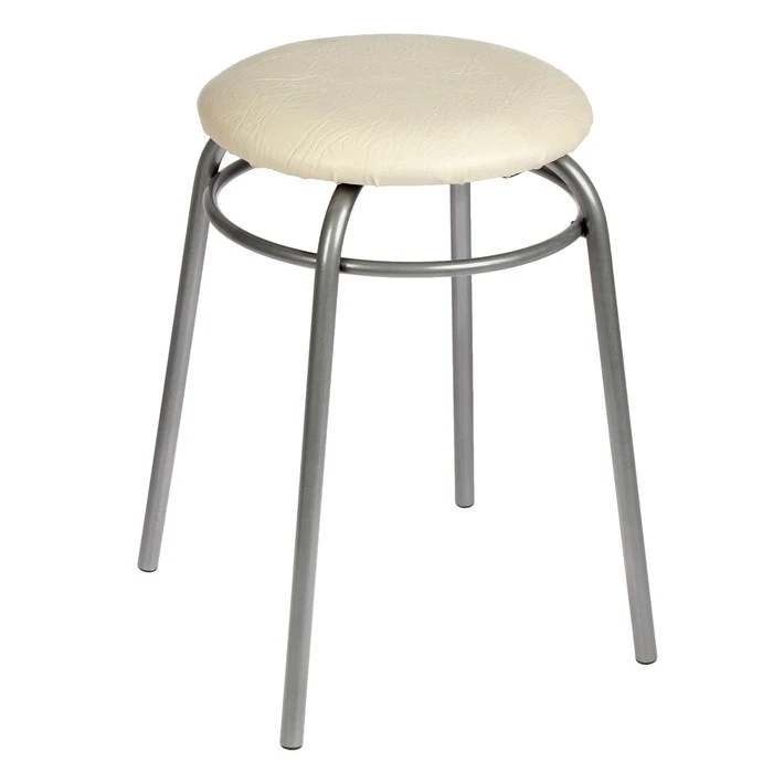 Табурет Кольцо цвет серебристый металлик / молочный| |