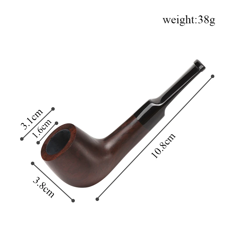 Курительная трубка из черного дерева ручной работы с фильтрами для труб 9