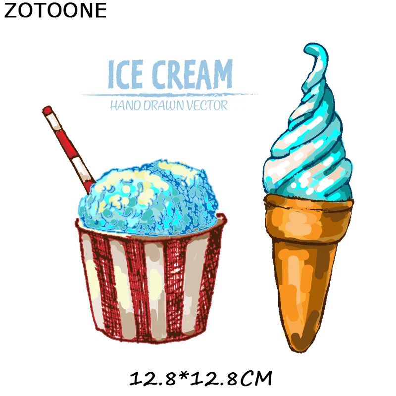 ZOTOONE Ice Cream Heat Transfers Iron on Patches for Clothing DIY Dessert Clothes Stickers Appliques Printed A-level Washable A | Дом и сад
