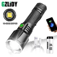 powerful xhp160 led flashlight 5 modes tactical torch super bright zoom fishing lantern usb rechargeable waterproof 18650 light