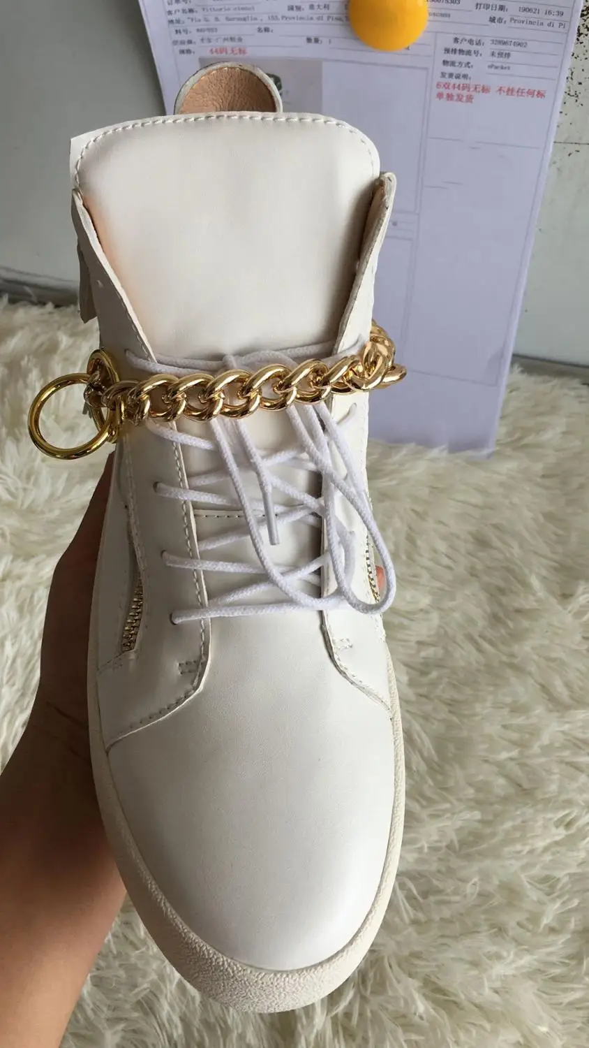 Кроссовки мужские на шнуровке люксовые дизайнерские кеды молнии с металлической