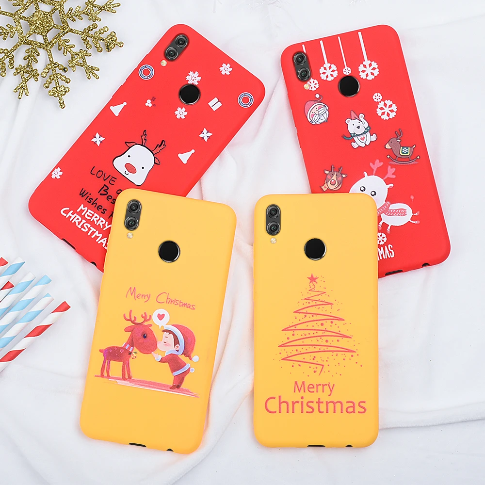 Cartoon Pattern Christmas Festive Santa Claus Case For Huawei Honor 8X 10 20 Lite 9X Pro P20 P30 Phone New Year Cover | Мобильные