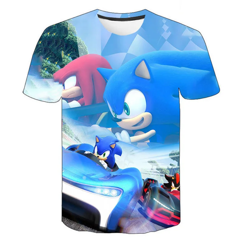 Детская футболка Sonic подходит для девочек мальчиков и 3D футболки детские топы в