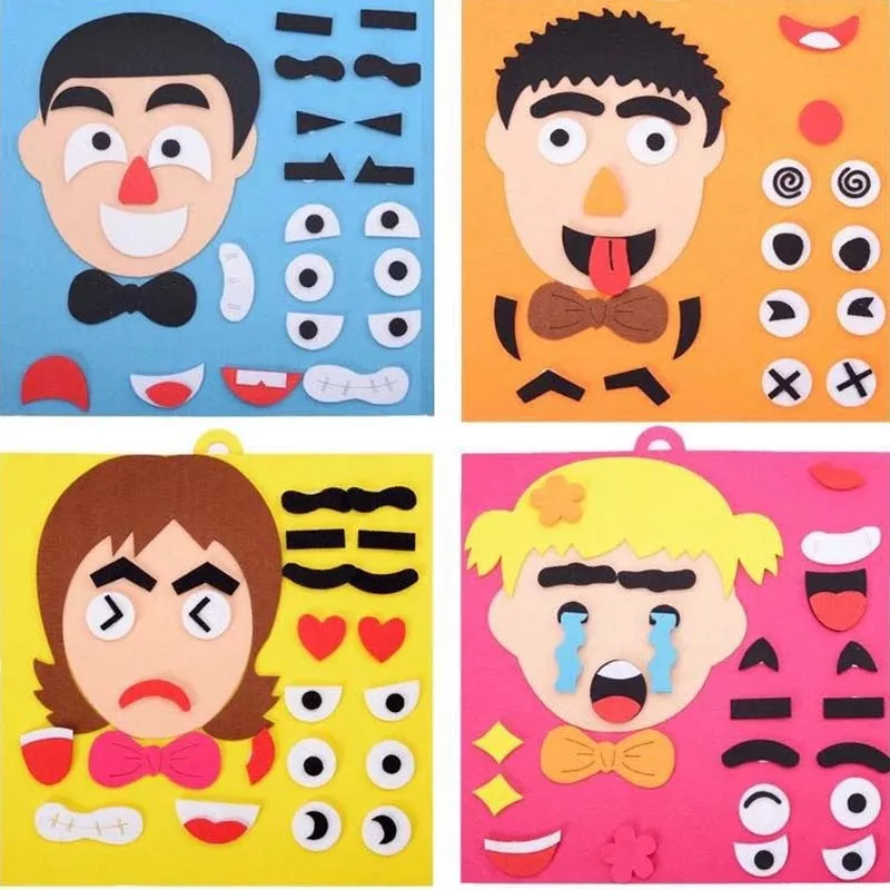 Детские обучающие игрушки DIY головоломки для изменения эмоций креативные