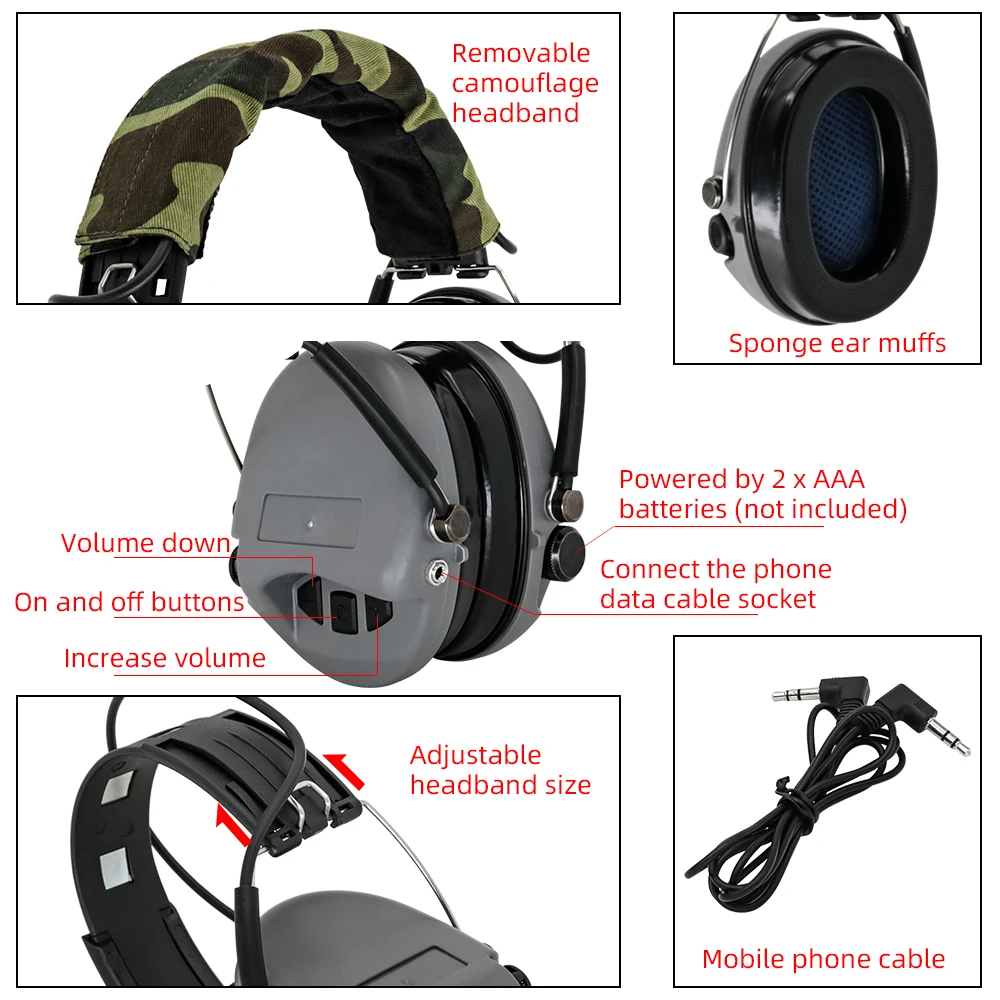 

SORDIN Tactical MSA Airsoft Sordin Headphone Hunting Electronic Hearing Protection Noise Reduction Shooting Tactical Headset