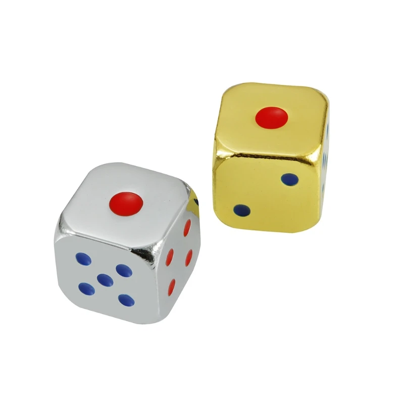 

2Pcs 6 Sided DIY Games Printing Engraving Kid Educational Toys Digital Number Color Alloy Dice For Party Family