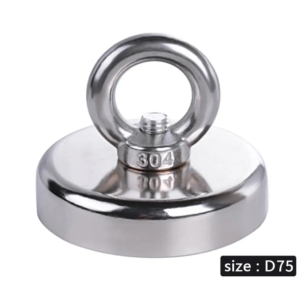 D75mm D20mm-D60mm Magnet Neodymium Magnet Round Thick Eyebolt Treasure Hunt Magnets Permanent Magnetic Fishing Rare Magnet - Цвет: D75mm