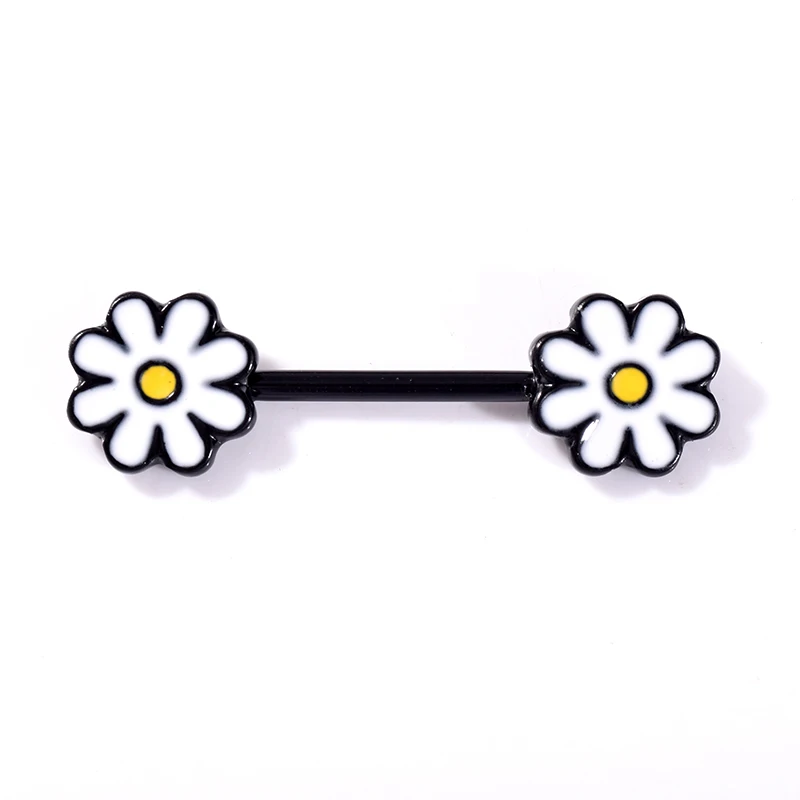 Модные милые кольца для сосков в форме цветка желтого белого розового цвета