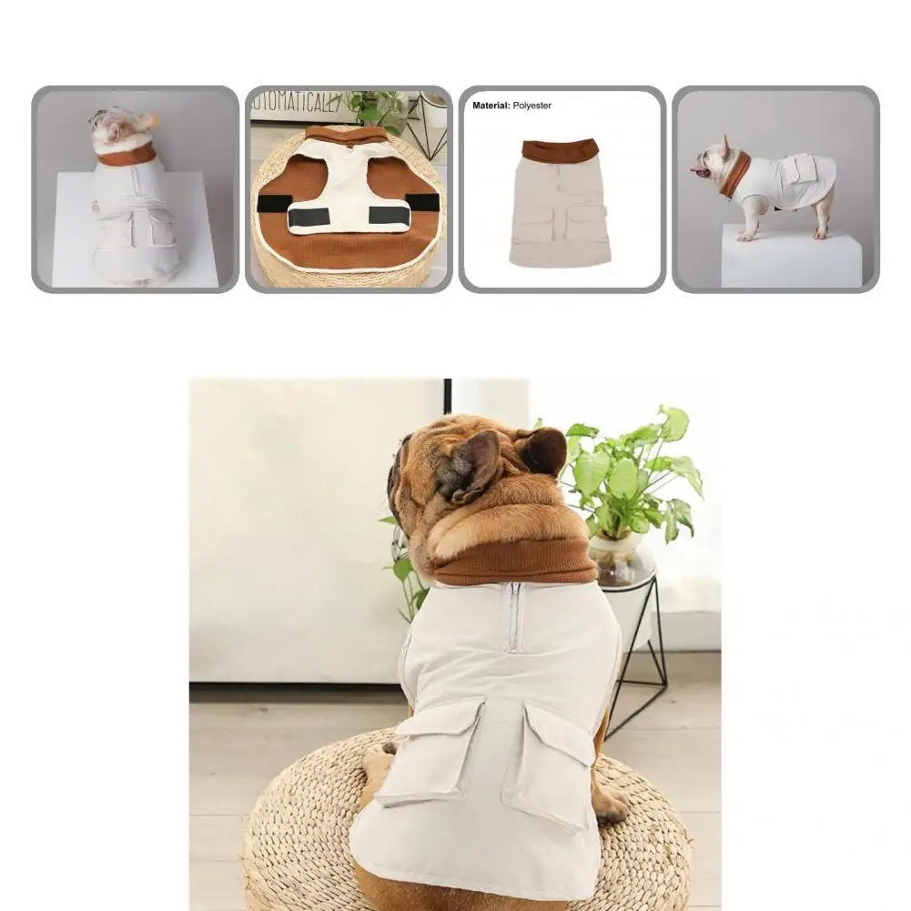 

Sleeveless Stylish Puppy Dog Winter Coat Warm Clothes Puppy Clothes with Pocket for Autumn