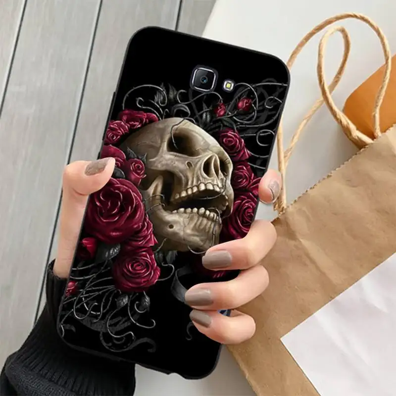 

Flower Skull Phone Case for Samsung Note 8 9 10 20 lite pro ultra J 7 2 4 6 5 prime