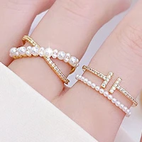 korea 2021 trend fashion cross rings temperament t word personalized rings adjustable ring all match daily ring accessories gift