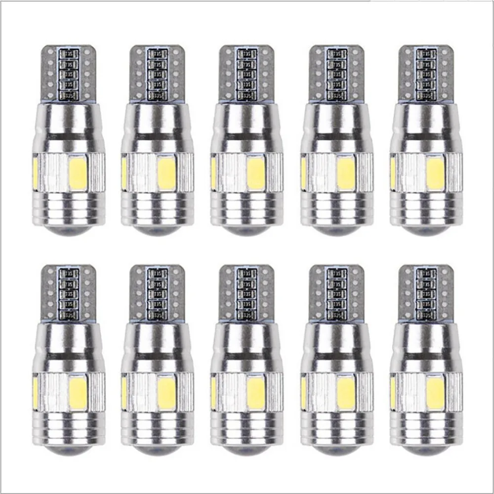 

Car Light Bulb 1 Pcs T10 5630 6smd W5w Car 12v Led Tail Brake Rear Light Lamp Car Led Light Canbus Wedge Bulb Lamp