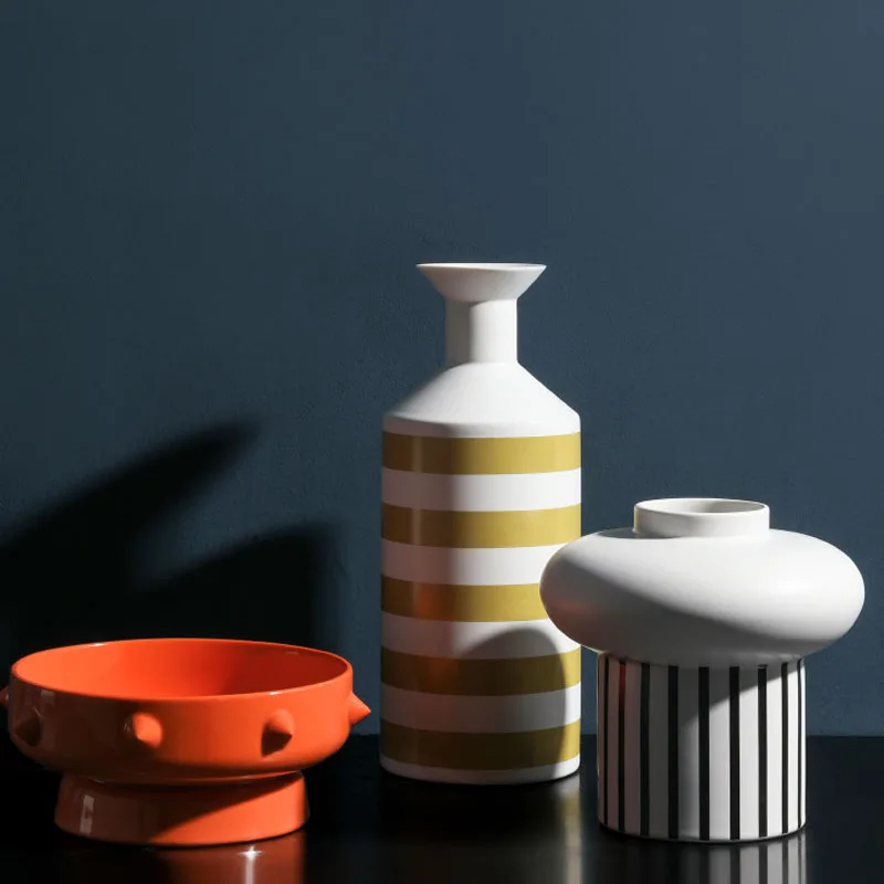 Современная полуручная керамическая ваза в скандинавском стиле украшение для