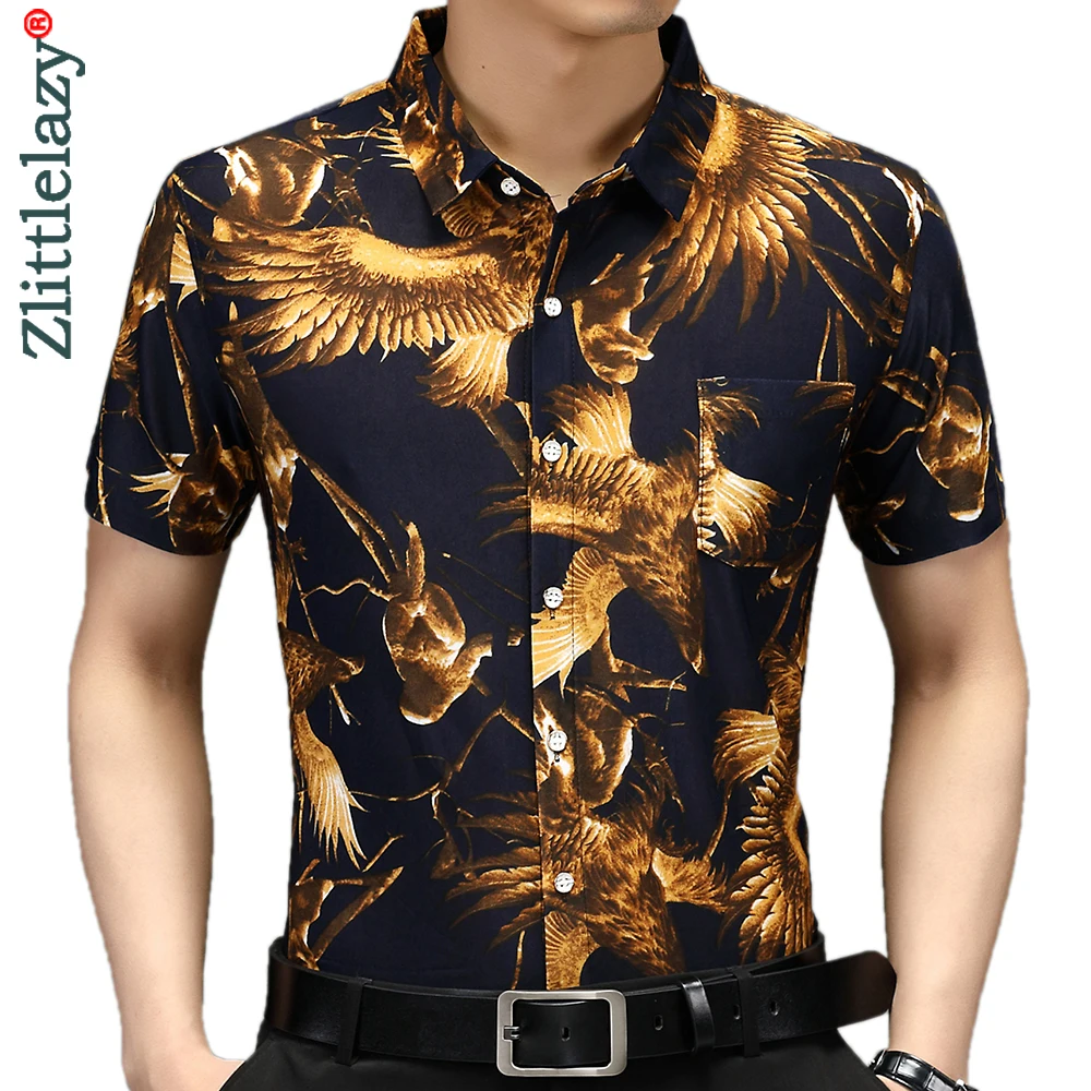 

2022 hawaiian mens shirts for men clothing floral fashion pocket summer short sleeve shirt luxury dress casual clothes jersey 05